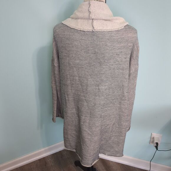 ELEMENT Heather Gray Acrylic Knit Cardigan Sweater Aztec open front medium - Picture 2 of 3